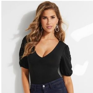 New Guess puffy-sleeve Bodysuit cutout back
